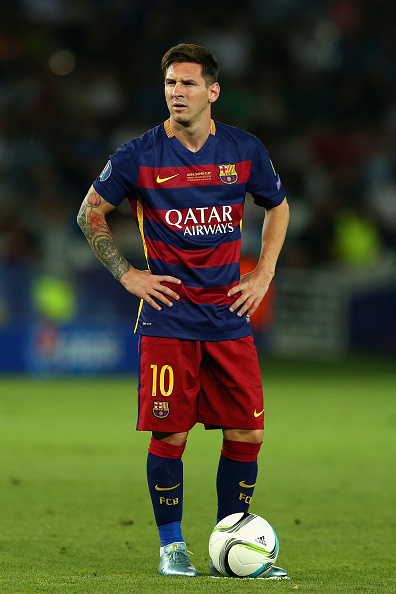 during the UEFA Super Cup between Barcelona and Sevilla FC at Dinamo Arena on August 11, 2015 in Tbilisi, Georgia.