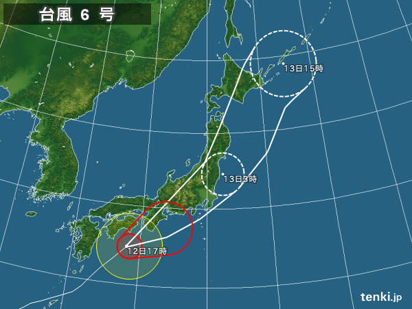 台風6号